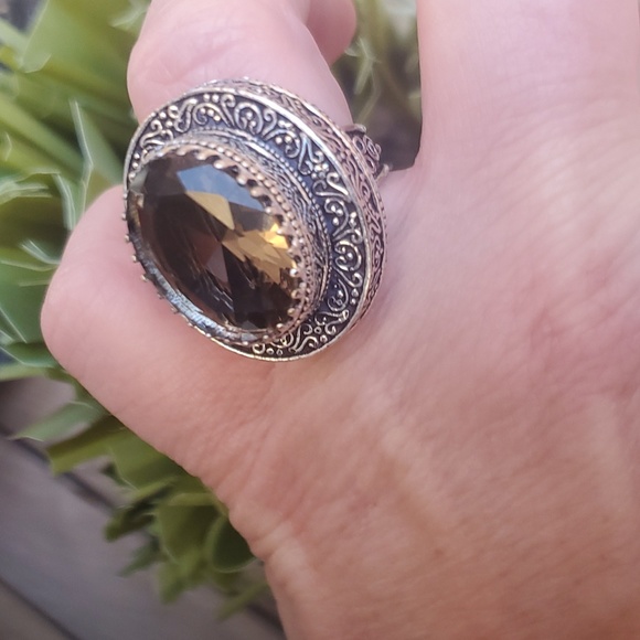 New Oversized Morganite 925 Silver Statement Ring. - Picture 14 of 16